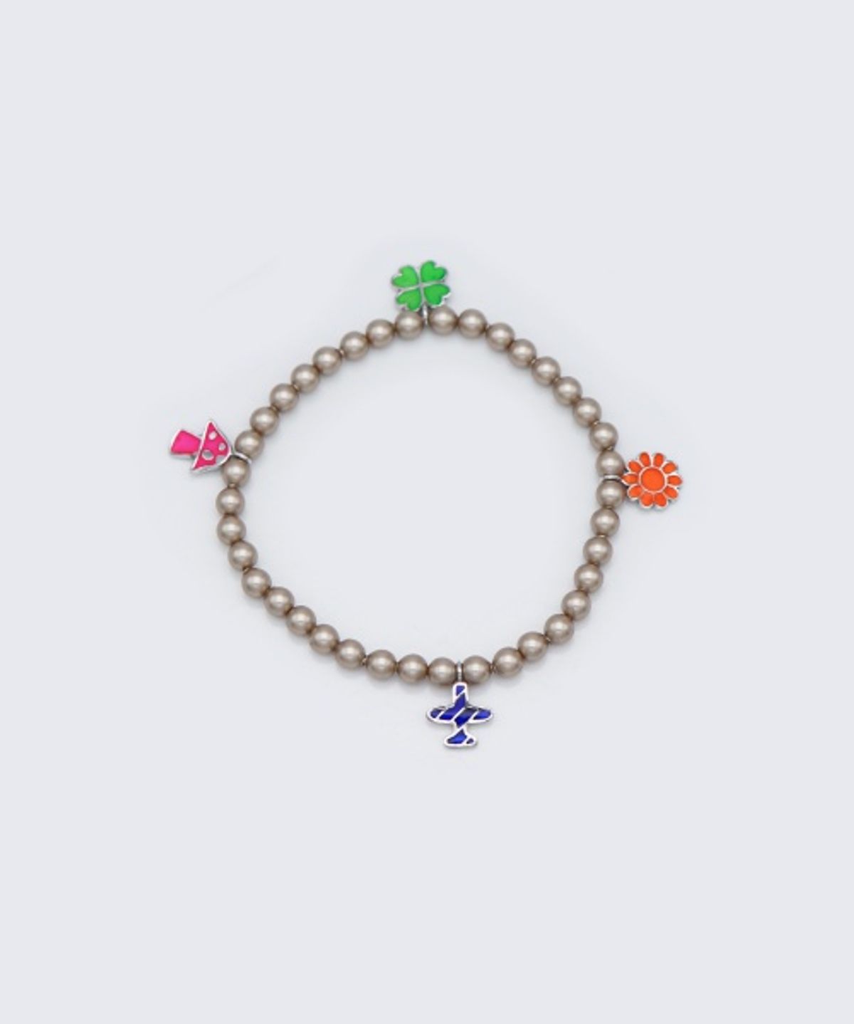 봉보(BONBEAU) Multiful enamel motive silver charms Bracelet 큐트 모티브 참 스와로브스키 인조수정 볼 팔찌