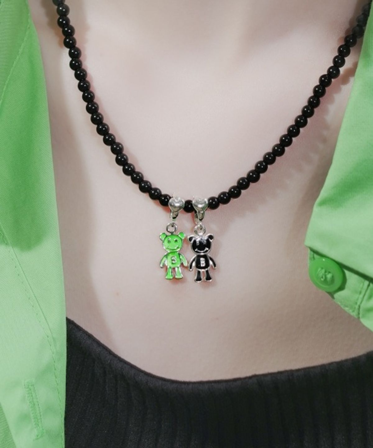 봉보(BONBEAU) Color enamel BONBEAU ami bear silver pendant 컬러 에나멜 곰돌이 실버 펜던트