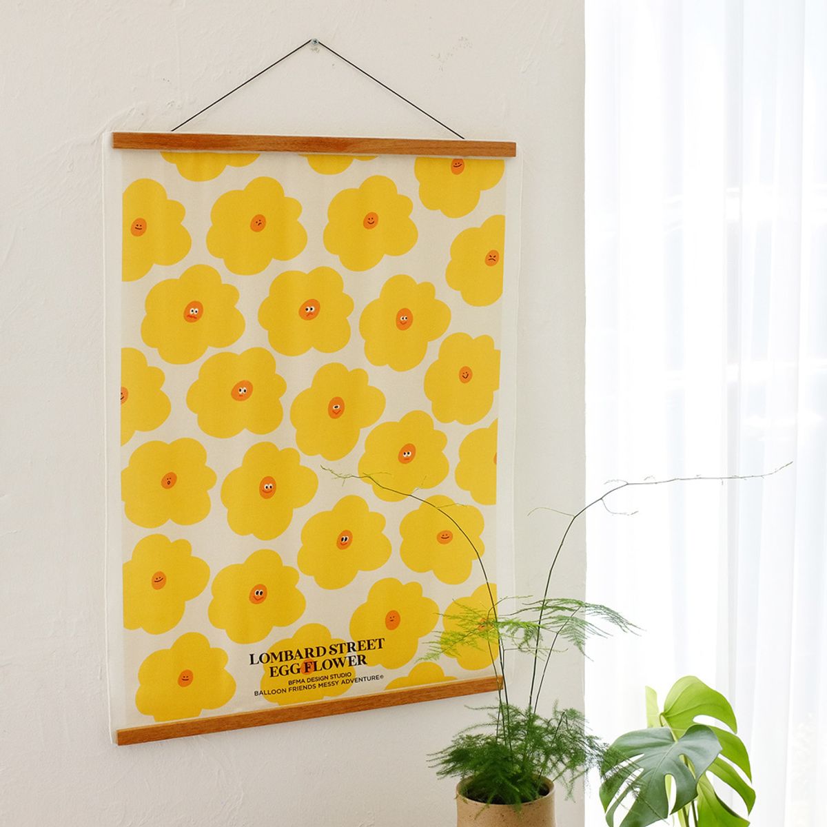 벌룬프렌즈(BALLOON FRIENDS) THINGS 에그플라워 패브릭 포스터 바란스 1000x1350mm