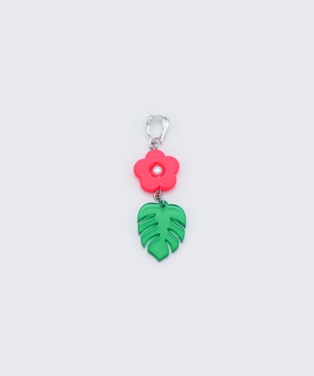 봉보(BONBEAU) Kitsch color acrylic flower drop pendant 키치 컬러 아크릴 꽃 나뭇잎 드롭 펜던트