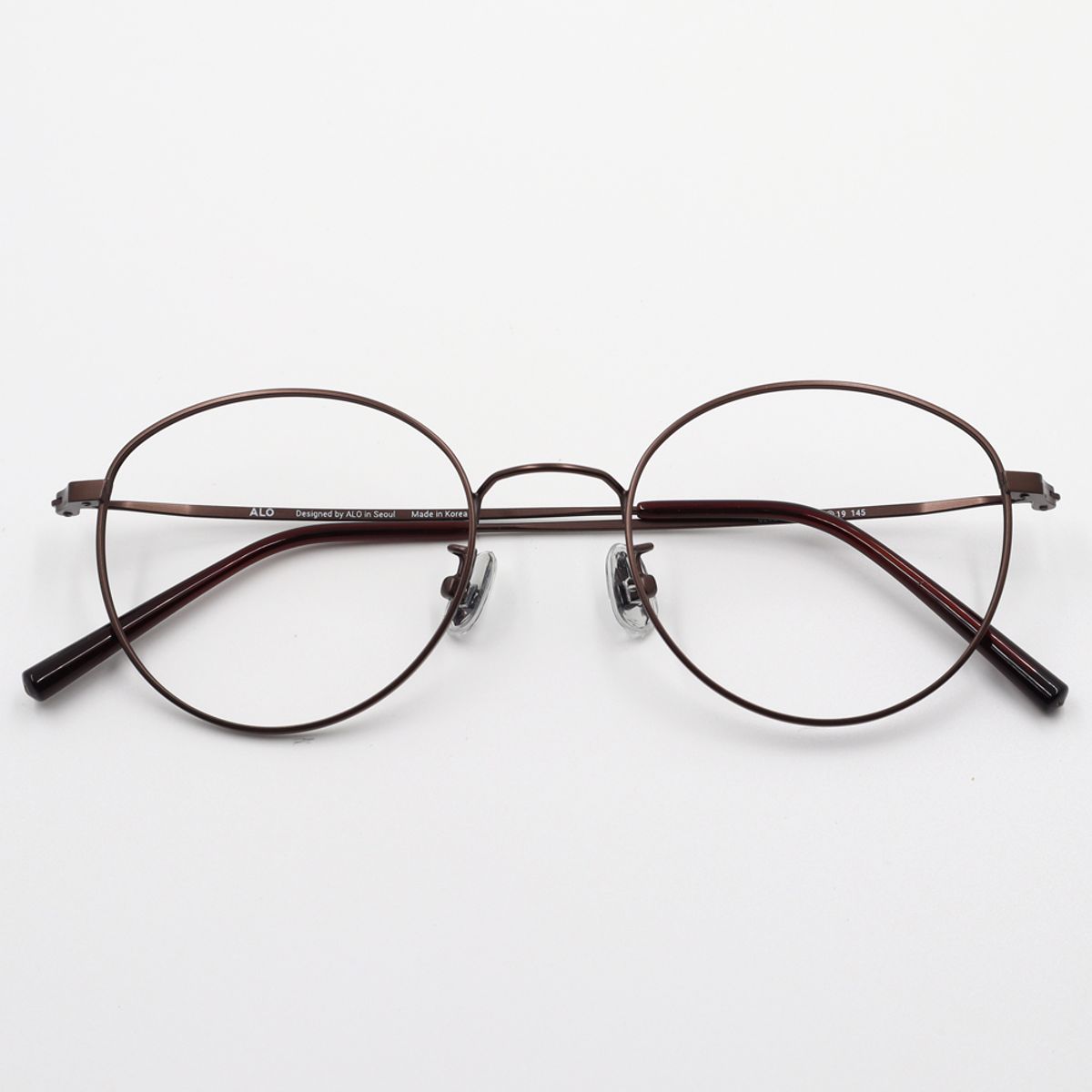 알로아이웨어(ALO EYEWEAR) [ALO BASIC] AL8202 1616M 캣츠 라운드 브라운 메탈 안경