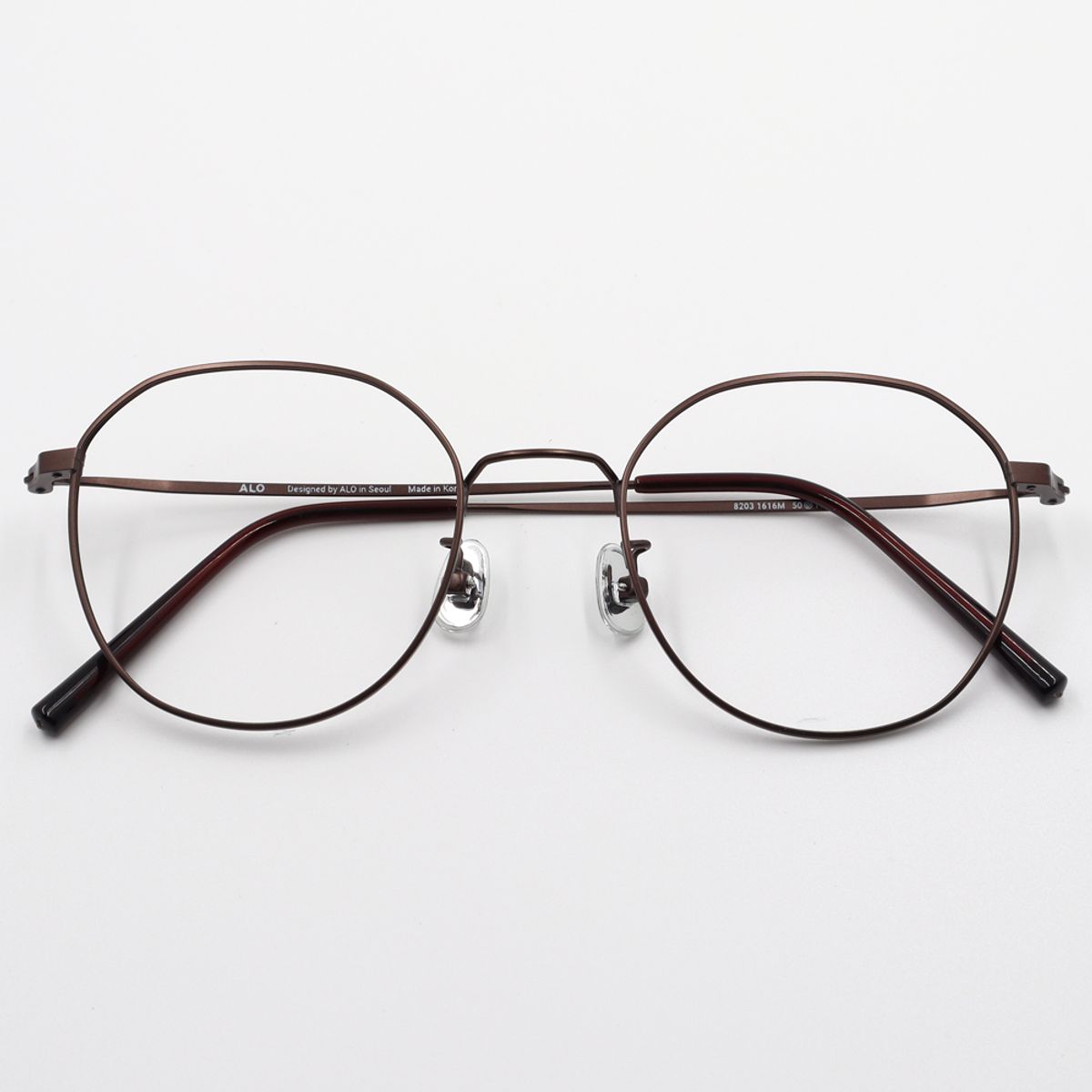 알로아이웨어(ALO EYEWEAR) ALO BASIC AL8203 1616M 마일드 스퀘어 브라운 메탈 안경