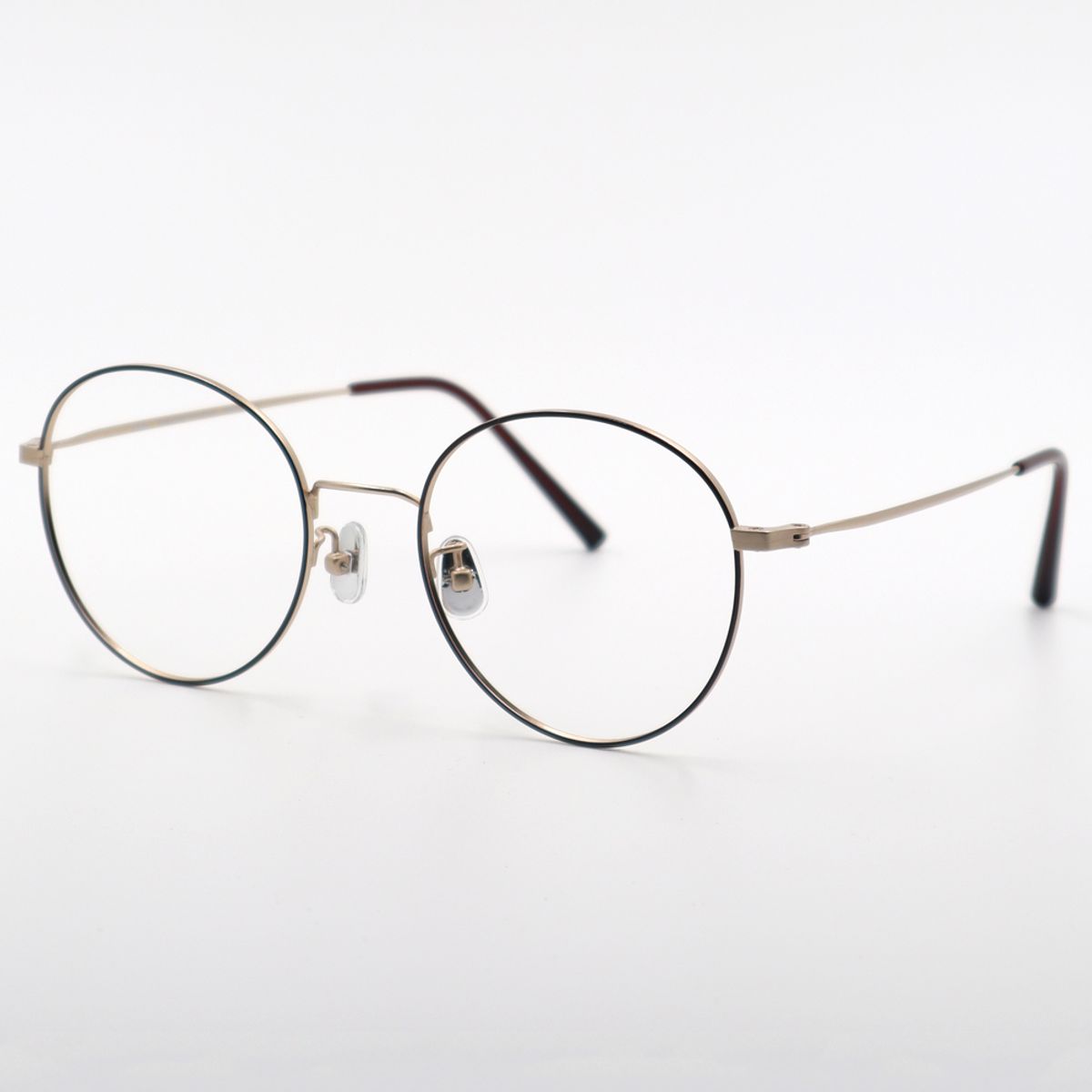 알로아이웨어(ALO EYEWEAR) [ALO BASIC] AL8204 1614G 세미오버사이즈 라운드 브라운/골드 메탈 안경