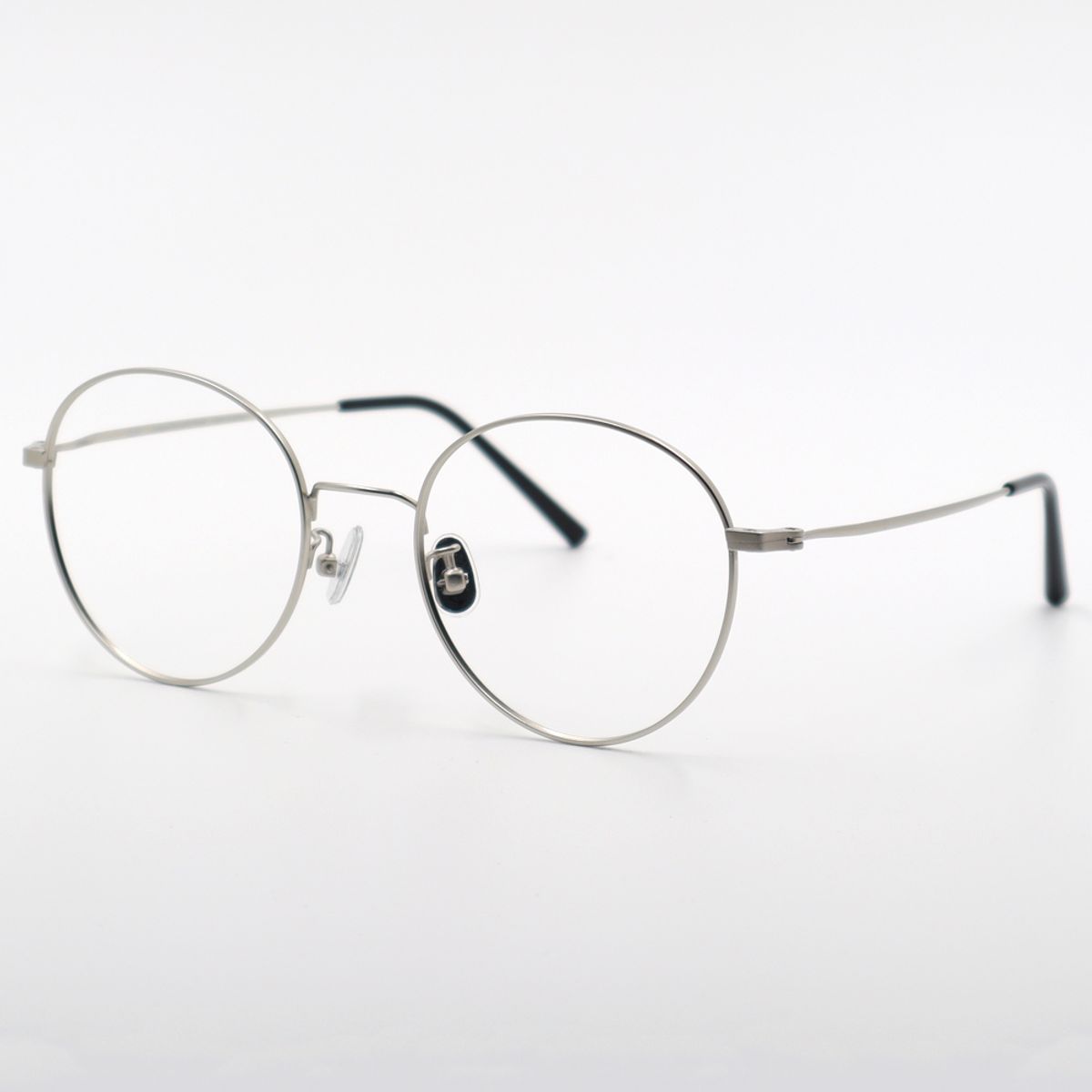 알로아이웨어(ALO EYEWEAR) [ALO BASIC] AL8204 1111G 세미오버사이즈 라운드 샌딩 실버 메탈 안경
