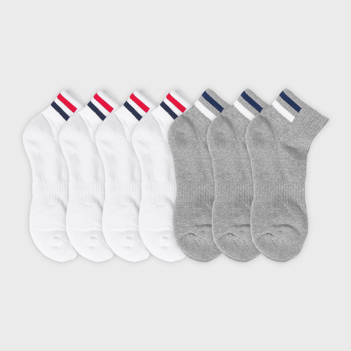 삭스에이(SOCKSA) [7PACK] 더블쿠션 156N 하프밴드 쿼터 삭스 3색상