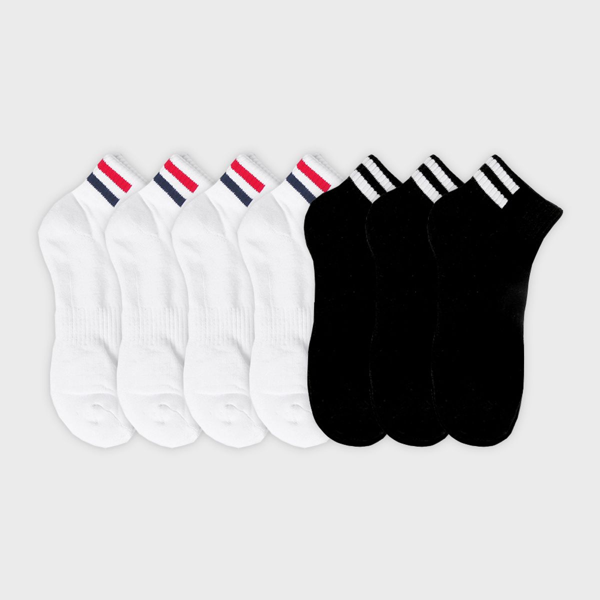 삭스에이(SOCKSA) [7PACK] 더블쿠션 156N 하프밴드 쿼터 삭스 3색상