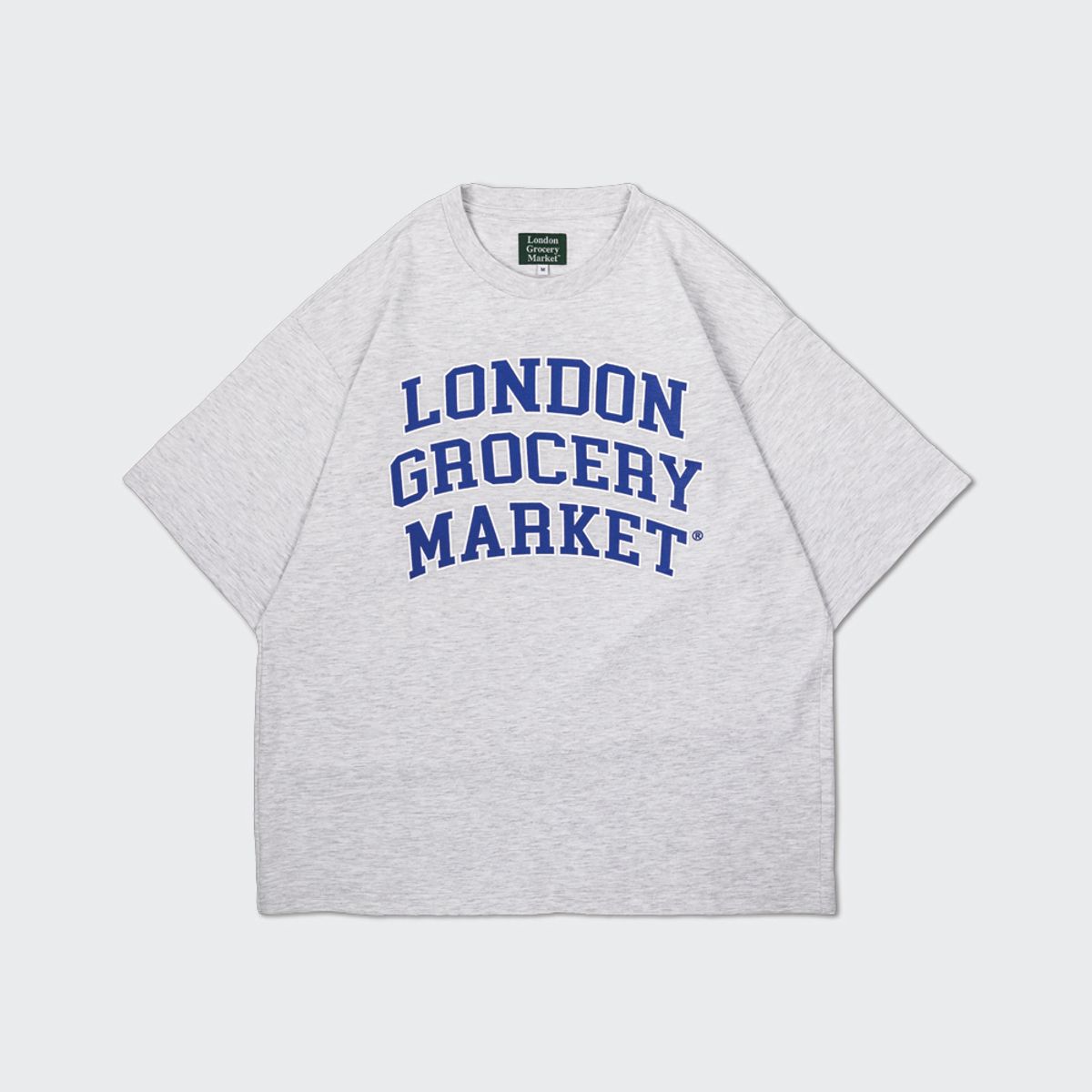 런던그로서리마켓(LONDON GROCERY MARKET) College Logo Heavyweight SS Tee (Ash Grey)