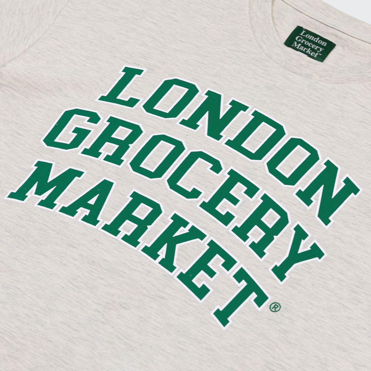 런던그로서리마켓(LONDON GROCERY MARKET) College Logo Heavyweight SS Tee (Oatmeal)