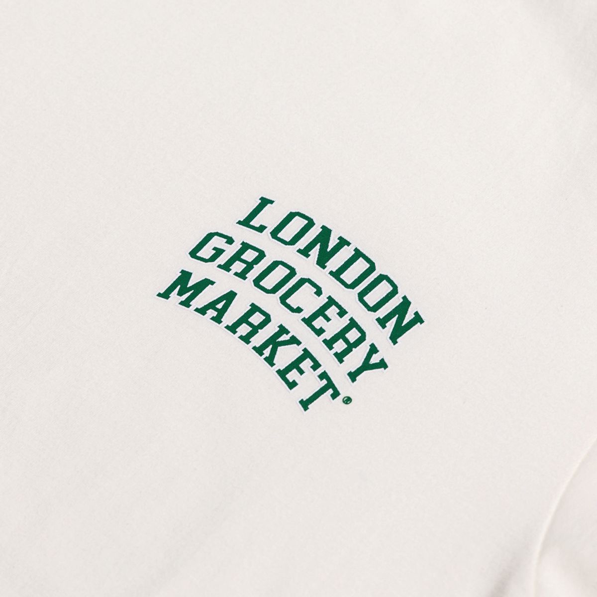 런던그로서리마켓(LONDON GROCERY MARKET) College Small Logo Heavyweight SS Tee (Natural)