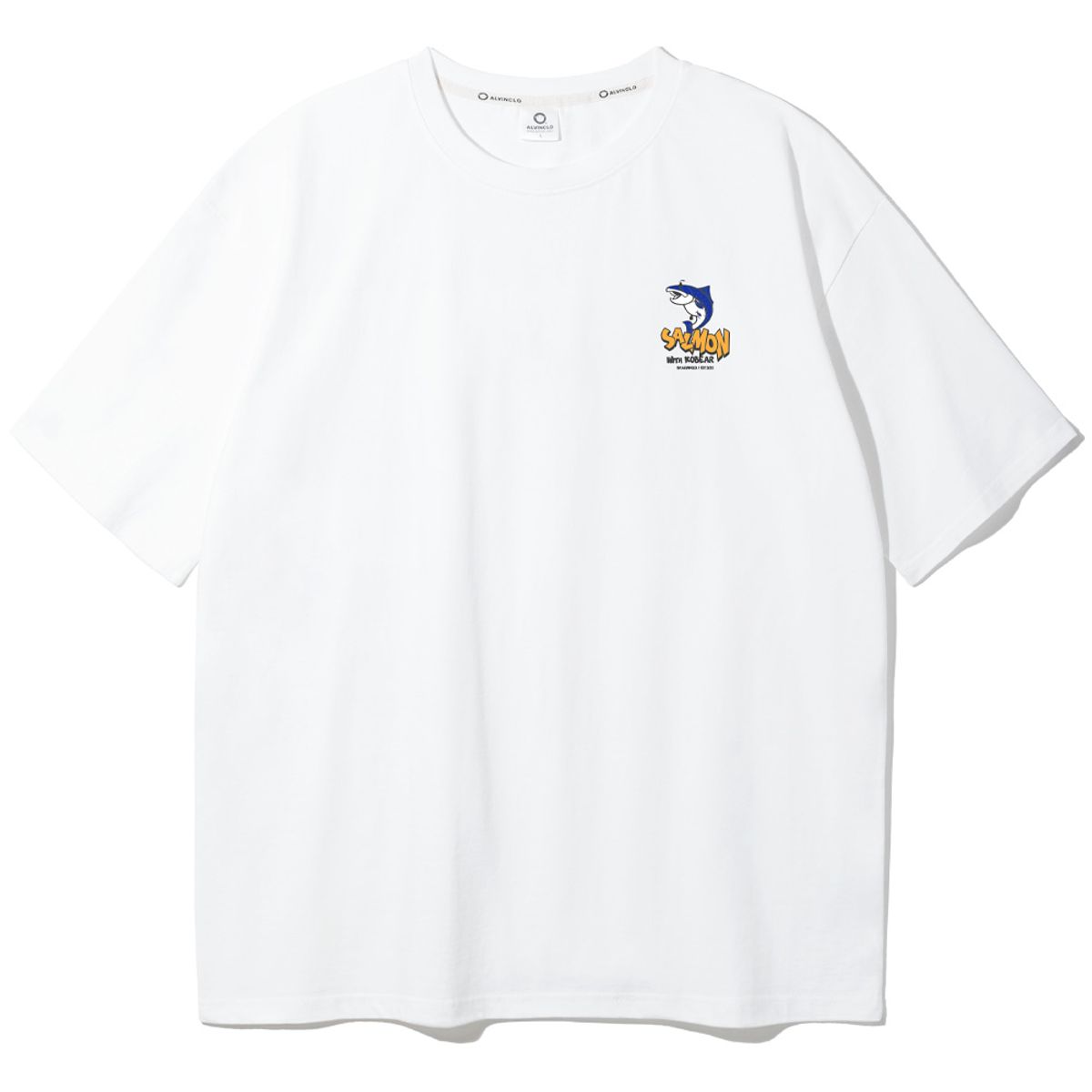 앨빈클로(ALVINCLO) XL~4XL 빅사이즈 살몬 오버핏 반팔티 BE53761 (2 COLOR)