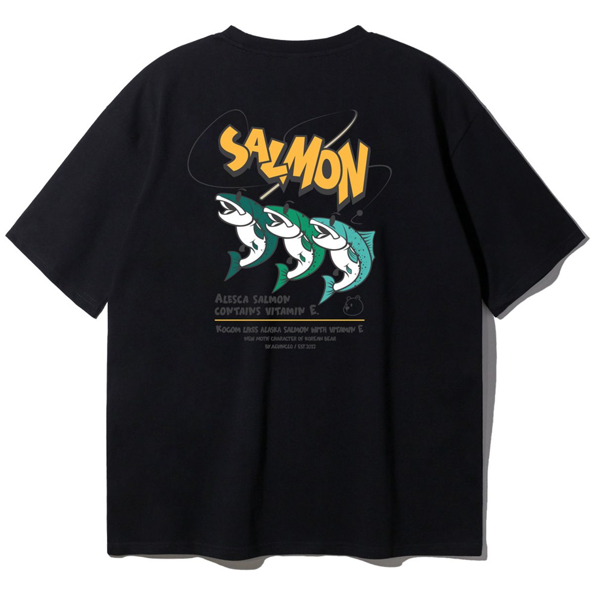 앨빈클로(ALVINCLO) XL~4XL 빅사이즈 살몬 오버핏 반팔티 BE53761 (2 COLOR)