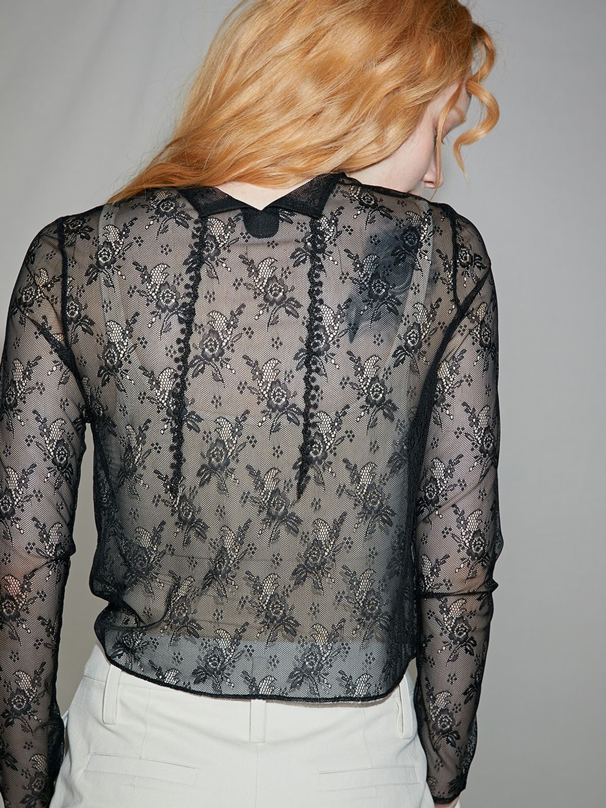 쏘리, 투 머치 러브(SORRY, TOO MUCH LOVE) Cici Lace Seethrough Top_Black