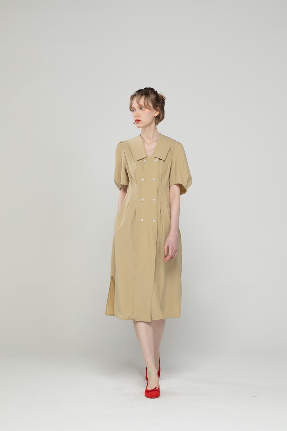 제이마크뉴욕(JMARKNEWYORK) Double-button dress - Beige