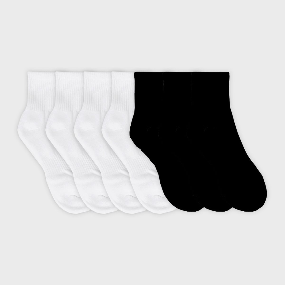 삭스에이(SOCKSA) [7PACK] 더블쿠션 156N 무지 미들 롱 삭스 3색상