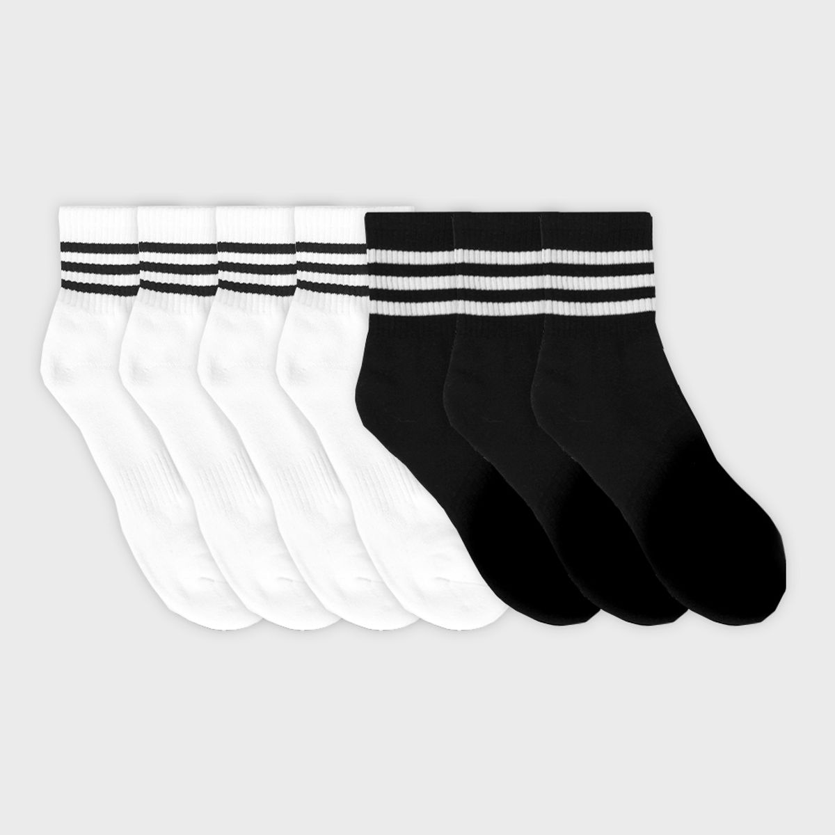 삭스에이(SOCKSA) [7PACK] 더블쿠션 156N  트리플 밴드 미들 삭스 3색상