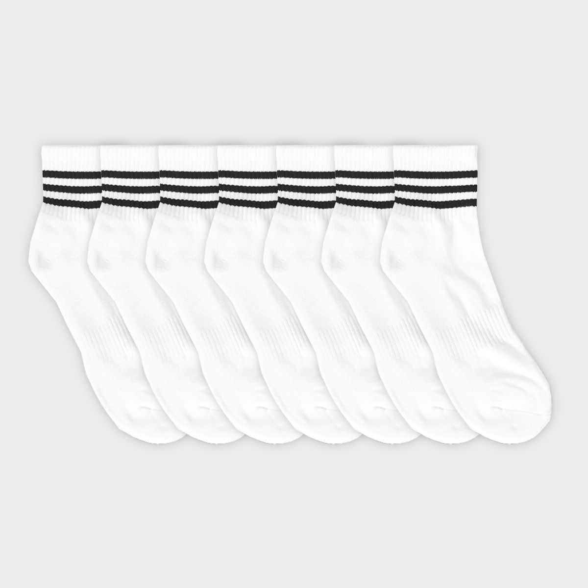 삭스에이(SOCKSA) [7PACK] 더블쿠션 156N  트리플 밴드 미들 삭스 3색상