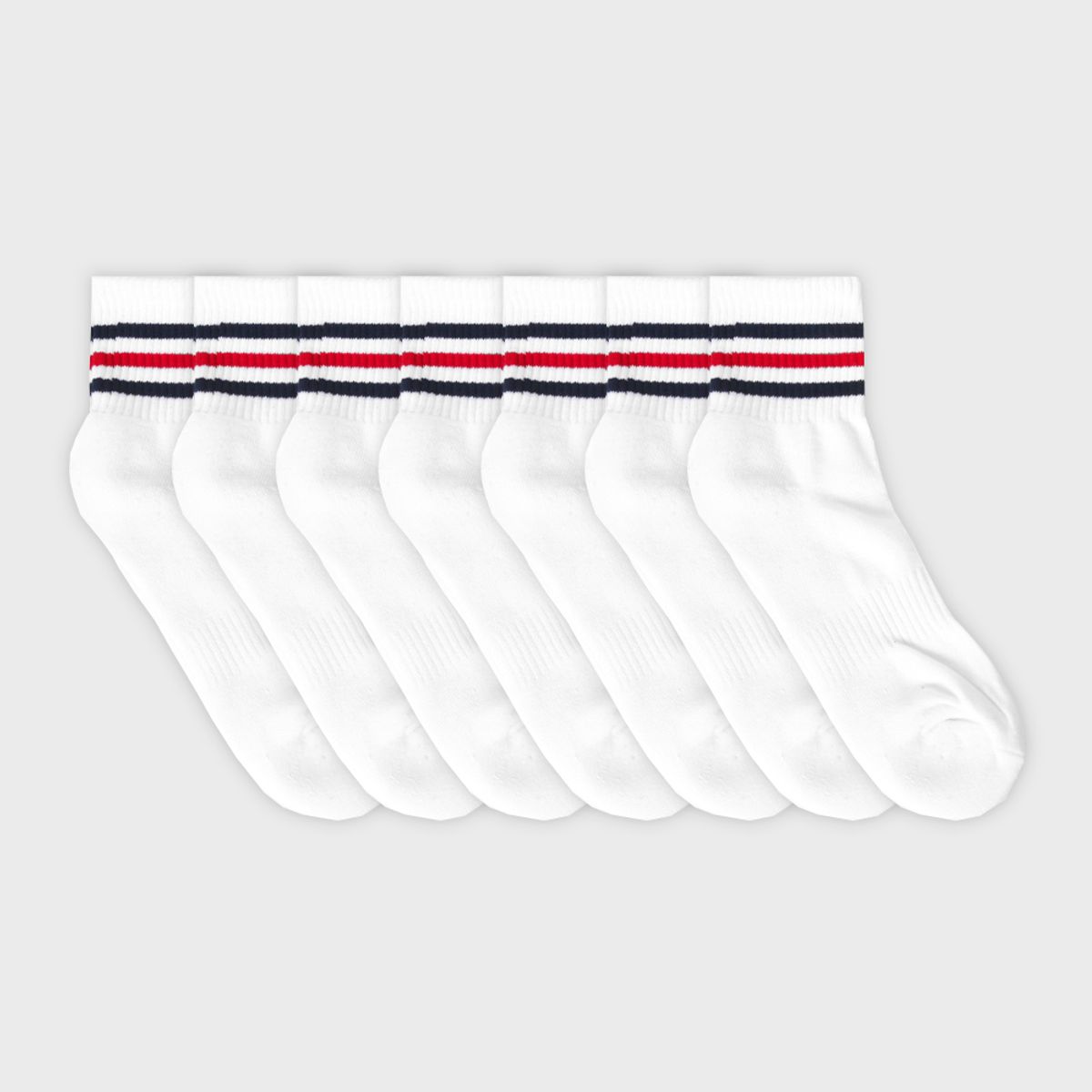 삭스에이(SOCKSA) [7PACK] 더블쿠션 156N  트리플 밴드 미들 삭스 3색상