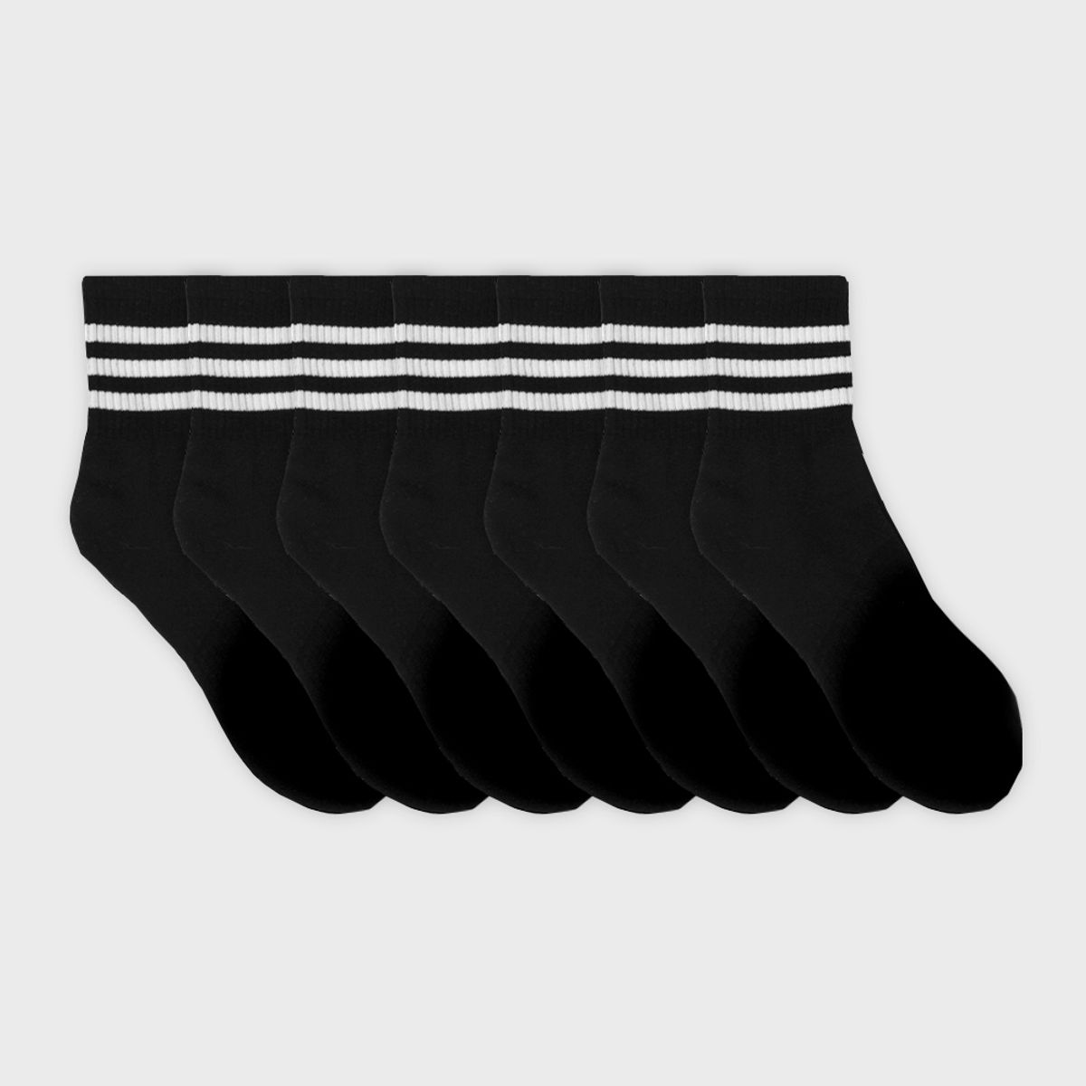 삭스에이(SOCKSA) [7PACK] 더블쿠션 156N  트리플 밴드 미들 삭스 3색상