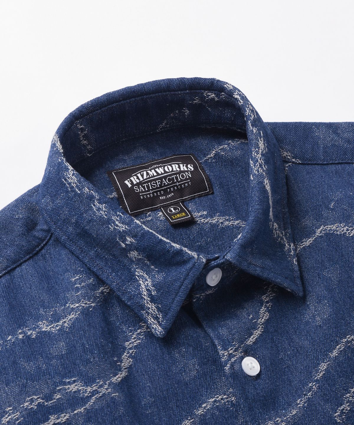 프리즘웍스(FRIZMWORKS) WAVE DENIM HALF SHIRT  _ INDIGO