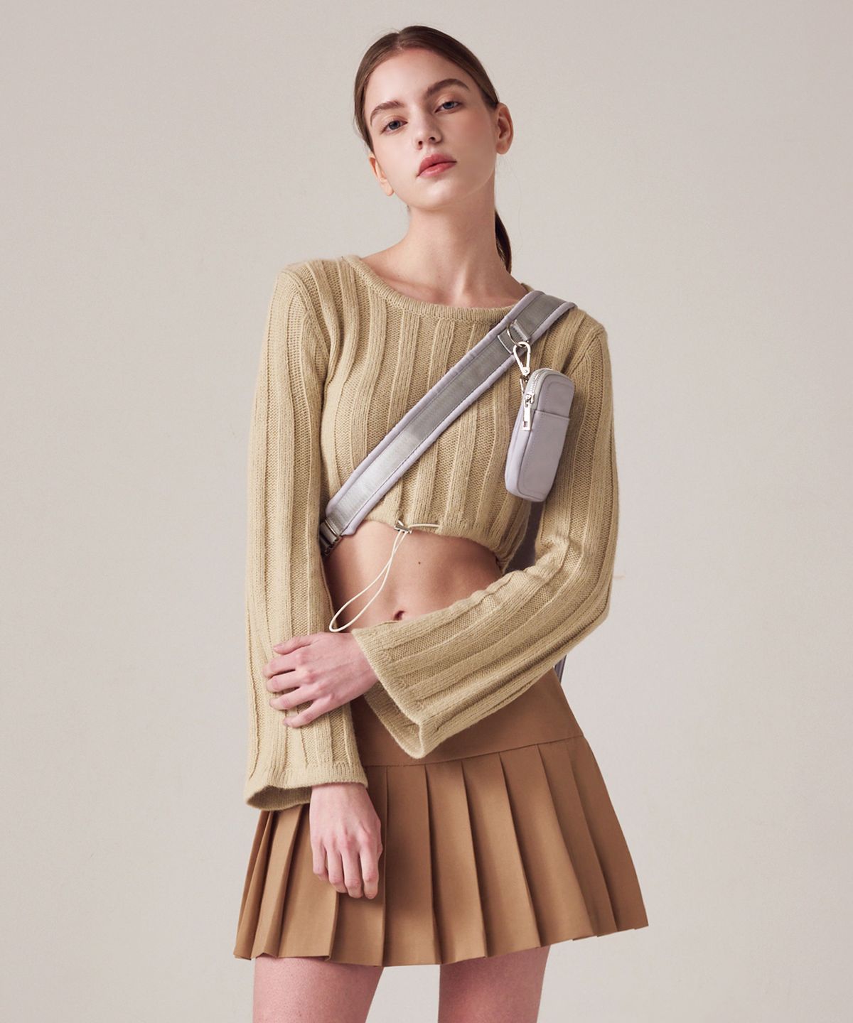 사비(4OUR B) Multi Bucket Bag Gray