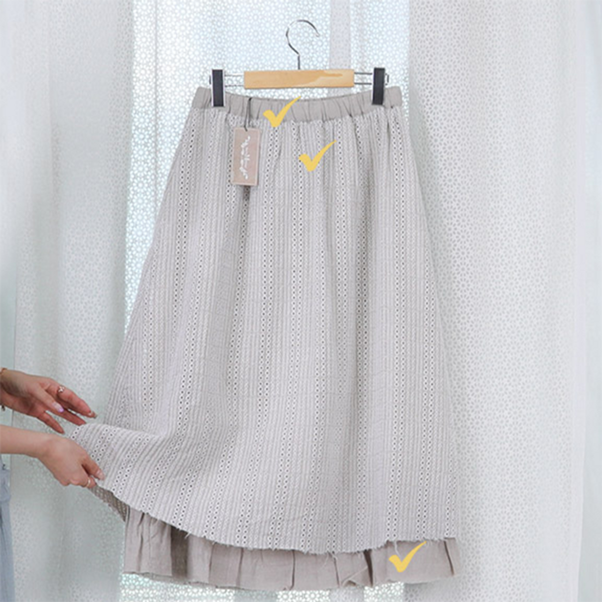 스타일바이미인(STYLEBYMIIN) 린넨플라워스커트