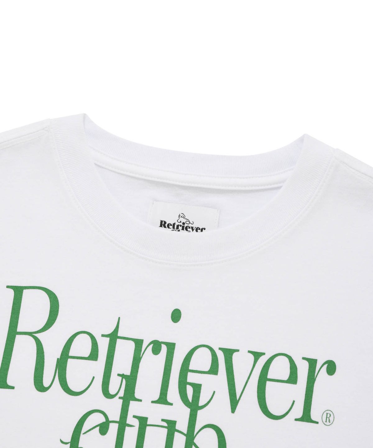 리트리버클럽(RETRIEVER CLUB) LAUGHING RETRIEVER CROP SHORT SLEEVE [WHITE/GREEN]