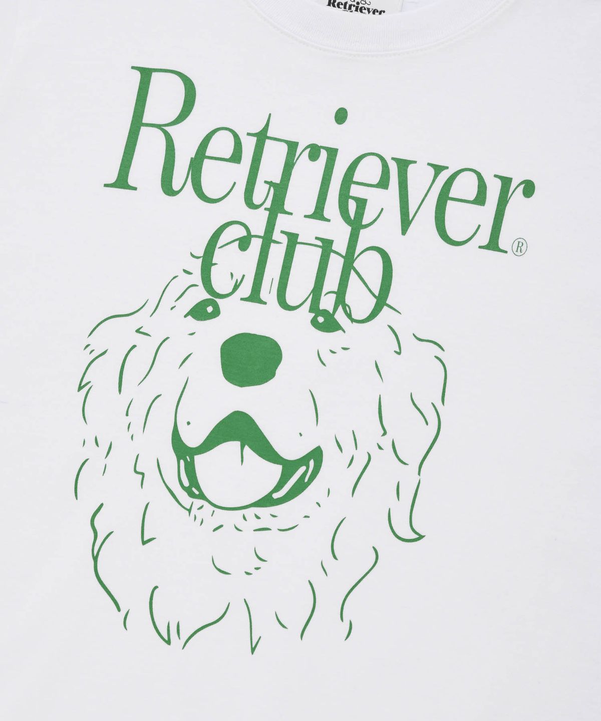 리트리버클럽(RETRIEVER CLUB) LAUGHING RETRIEVER CROP SHORT SLEEVE [WHITE/GREEN]