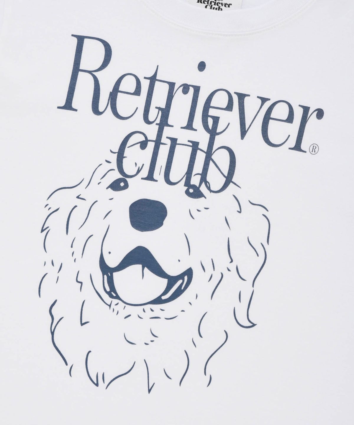 리트리버클럽(RETRIEVER CLUB) LAUGHING RETRIEVER CROP SHORT SLEEVE [WHTIE/BLUE]