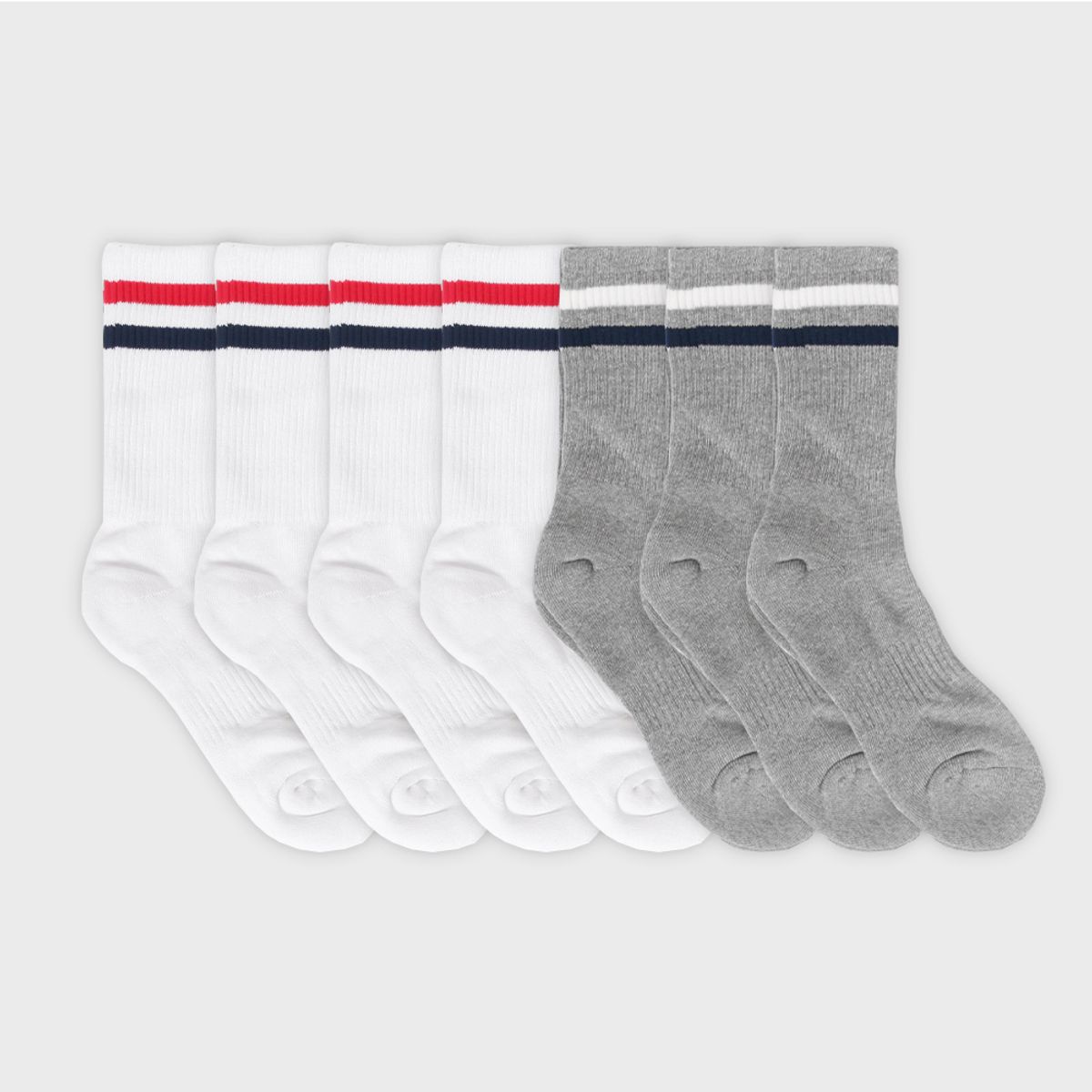 삭스에이(SOCKSA) [7PACK] 더블쿠션 156N 투밴드 크루 삭스 3색상