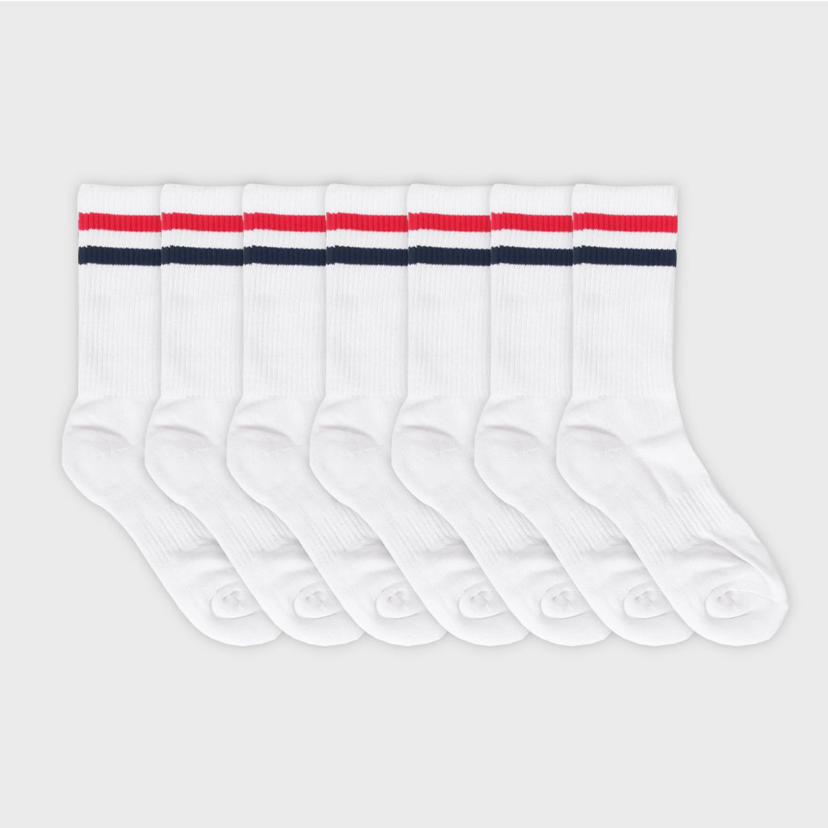 삭스에이(SOCKSA) [7PACK] 더블쿠션 156N 투밴드 크루 삭스 3색상
