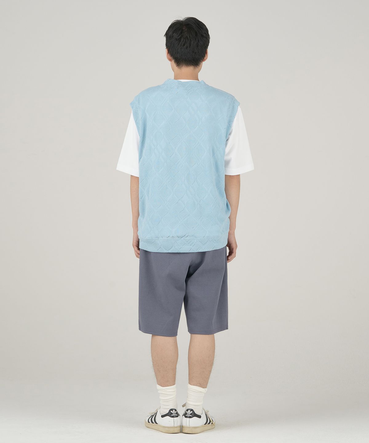 제로(XERO) Deep One Tuck Sweat Shorts [Light Navy]
