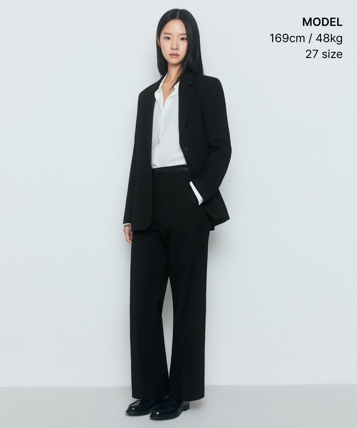 무신사 스탠다드 우먼(MUSINSA STANDARD WOMAN) 우먼즈 스트레이트 히든 밴딩 슬랙스 [블랙]