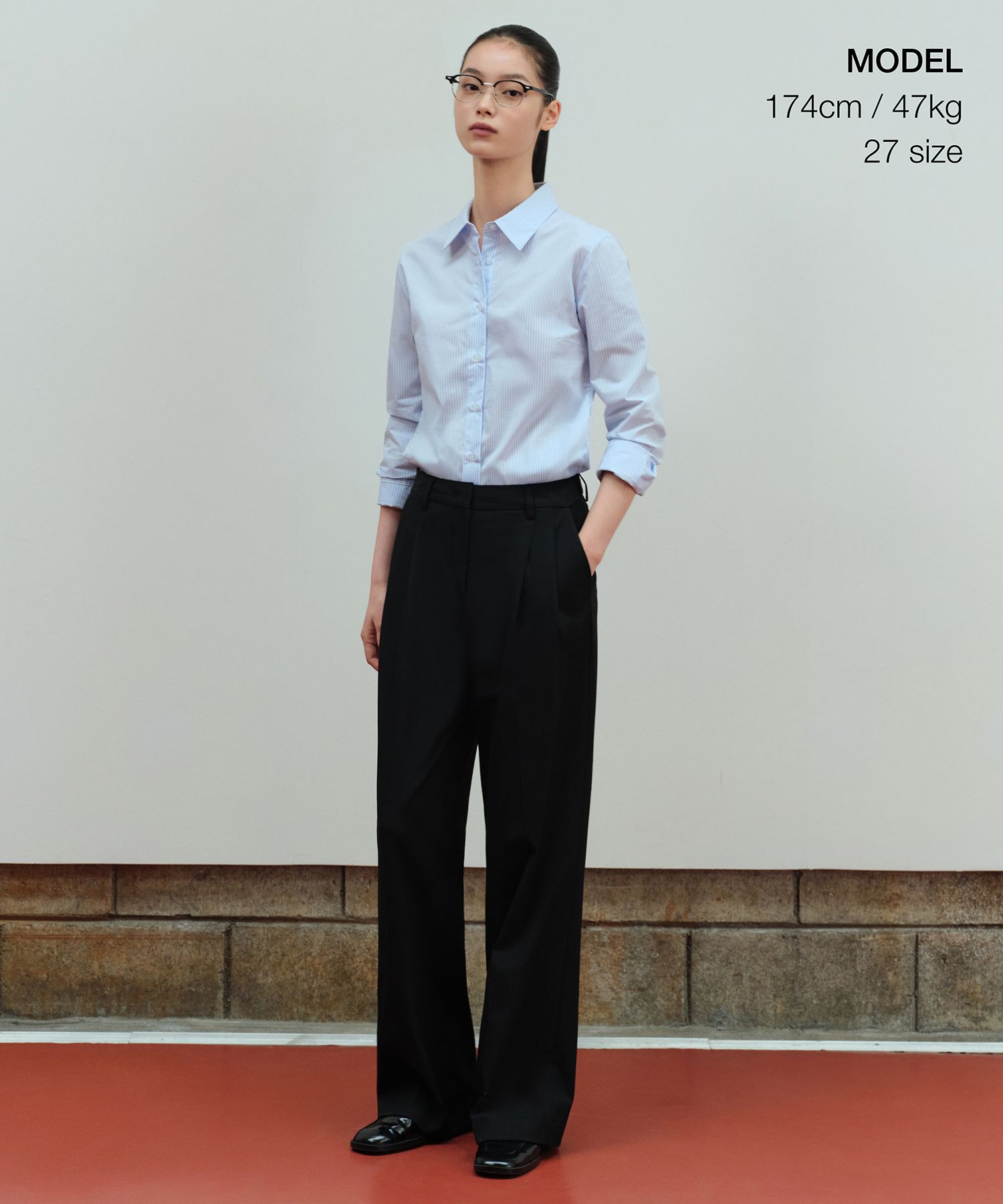 ●muahmuah● Wide TR banding slacks pants charcoal _MUP24002 MUSINSA | MUAHMUAH Wide TR banding slacks [2 colors]