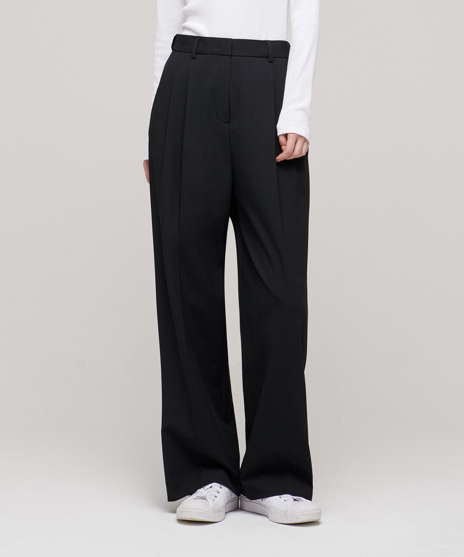 パンツ MUSINSA STANDARD Women's Semi Boot Cut Hidden Banding Slacks MUSINSA | MUSINSA STANDARD WOMAN Women's High-Waist Wide
