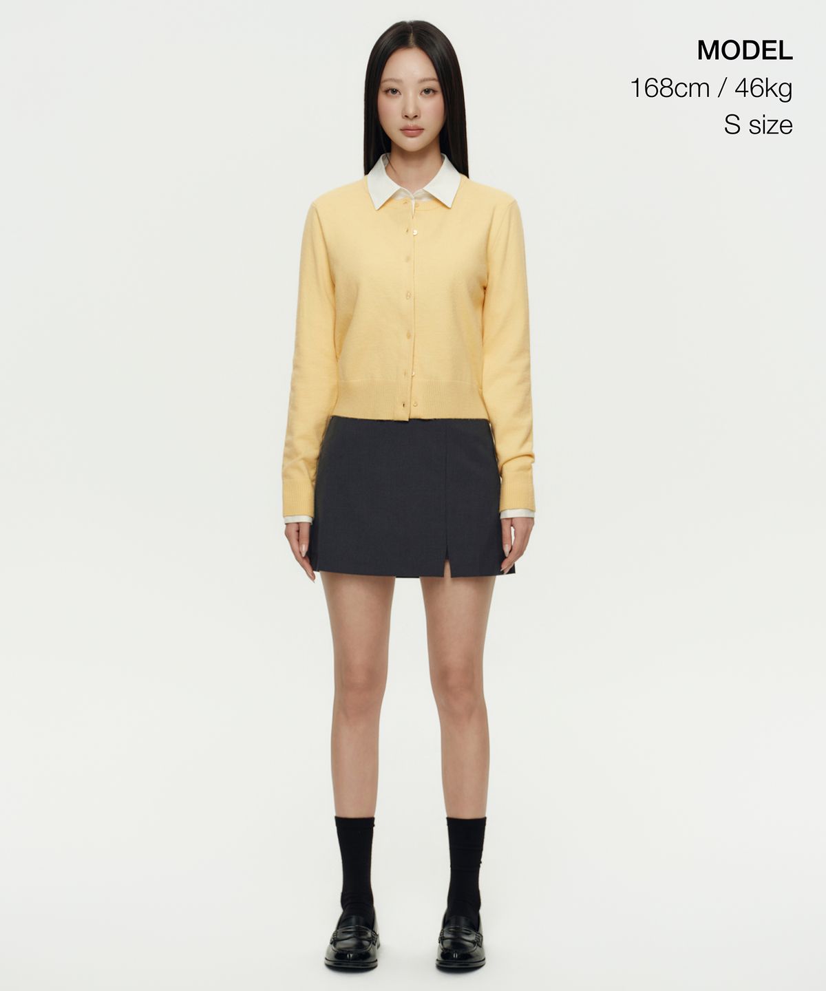 무신사 스탠다드 우먼(MUSINSA STANDARD WOMAN) 우먼즈 슬릿 미니 스코츠 [그레이]
