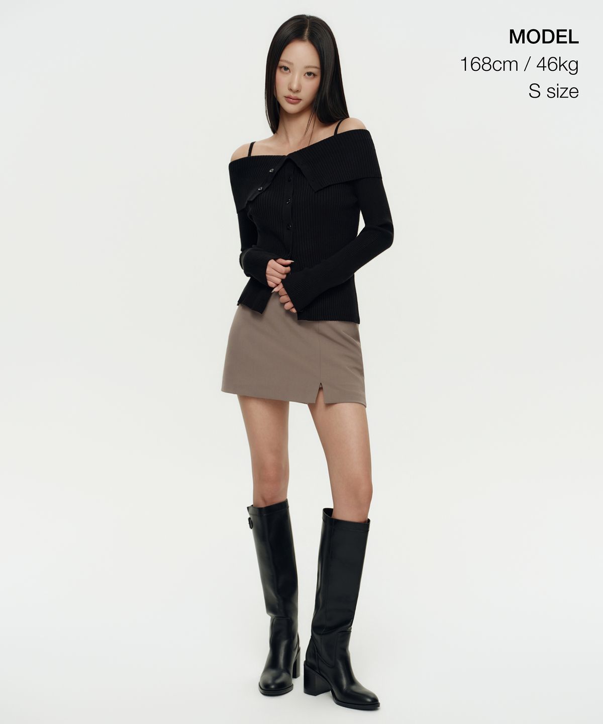 무신사 스탠다드 우먼(MUSINSA STANDARD WOMAN) 우먼즈 슬릿 미니 스코츠 [더스티 베이지]