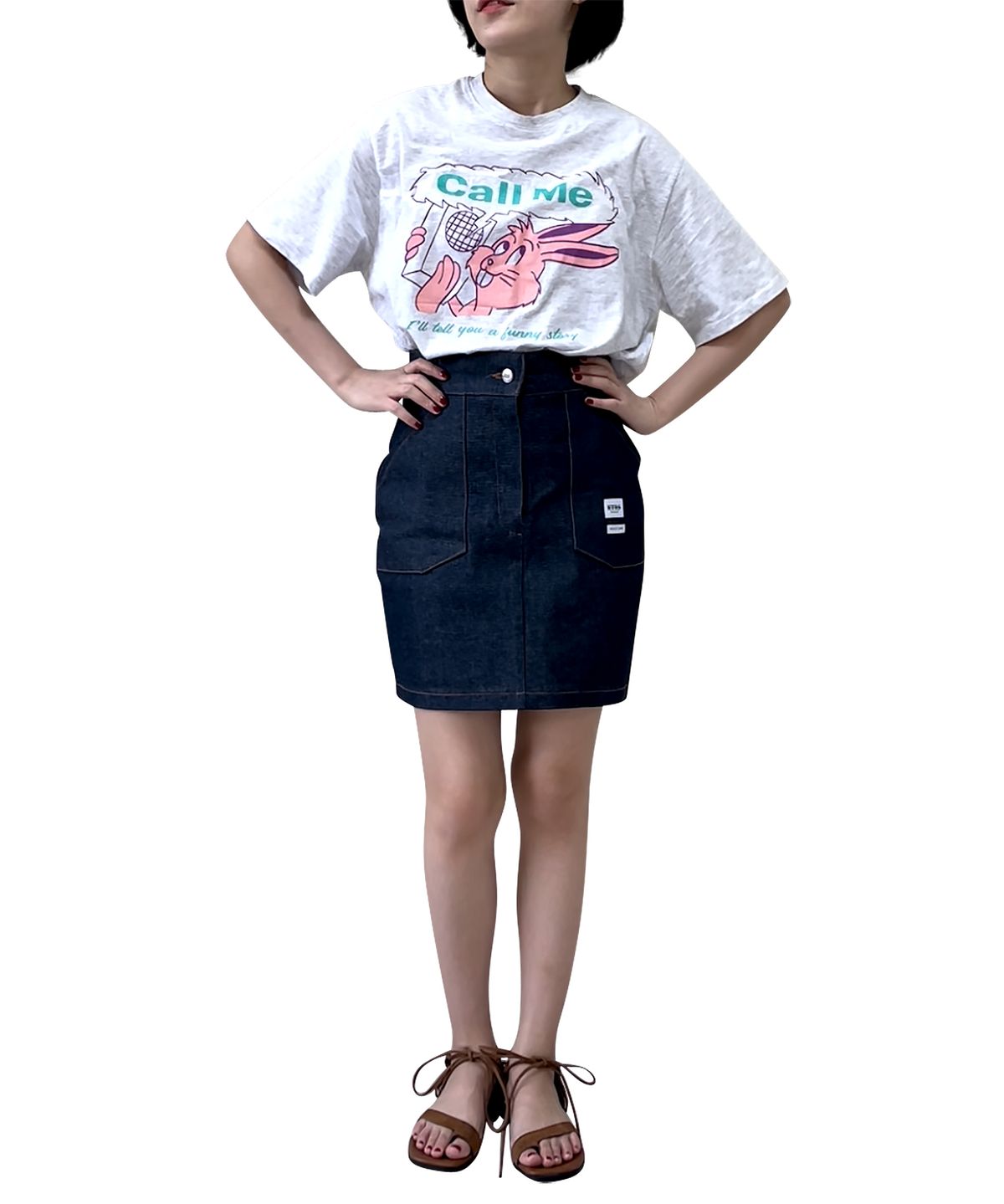 카타르시스(KATHARSIS) 데일리 데님 미니 스커트 진청_FREE