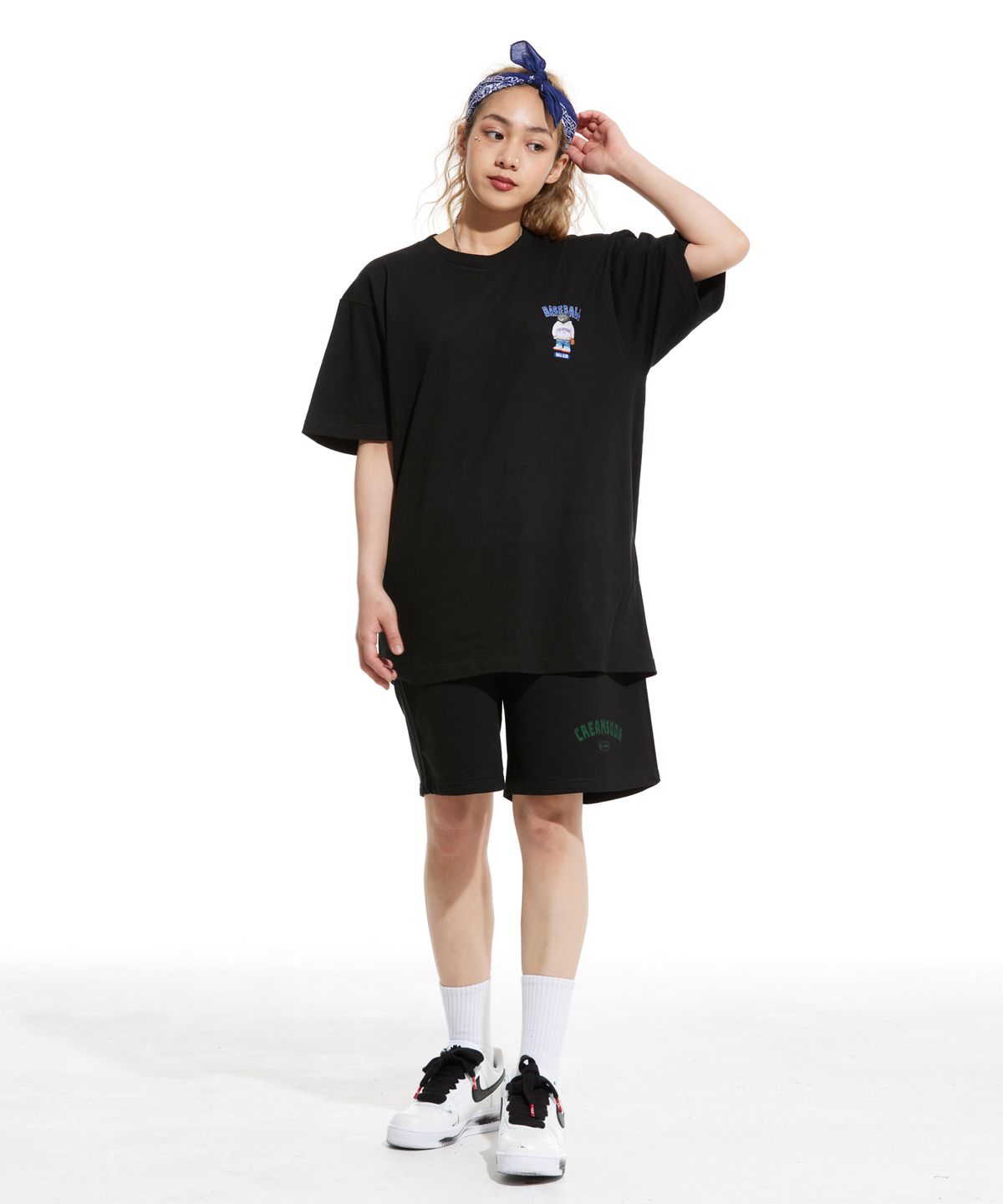 크림소다랩(CREAM SODA LAB) LAB베이스볼 클럽 스몰로고 반팔티 블랙