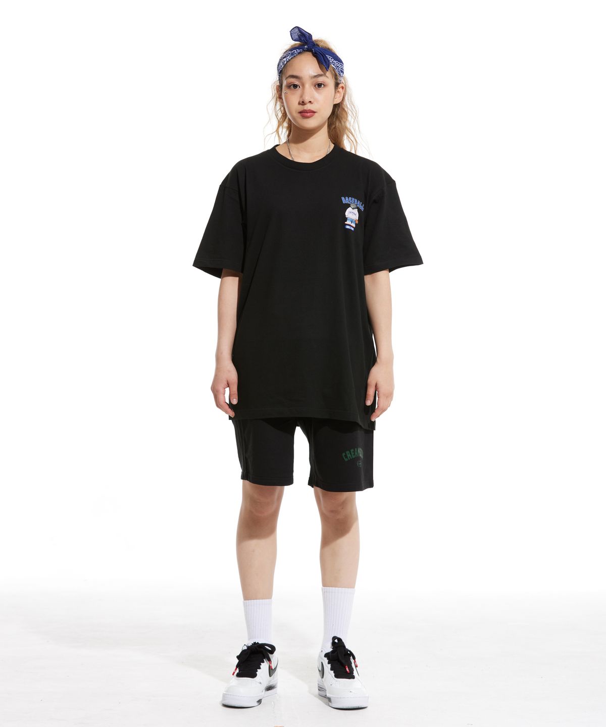 크림소다랩(CREAM SODA LAB) 스몰로고 그레이 반팔티 세트