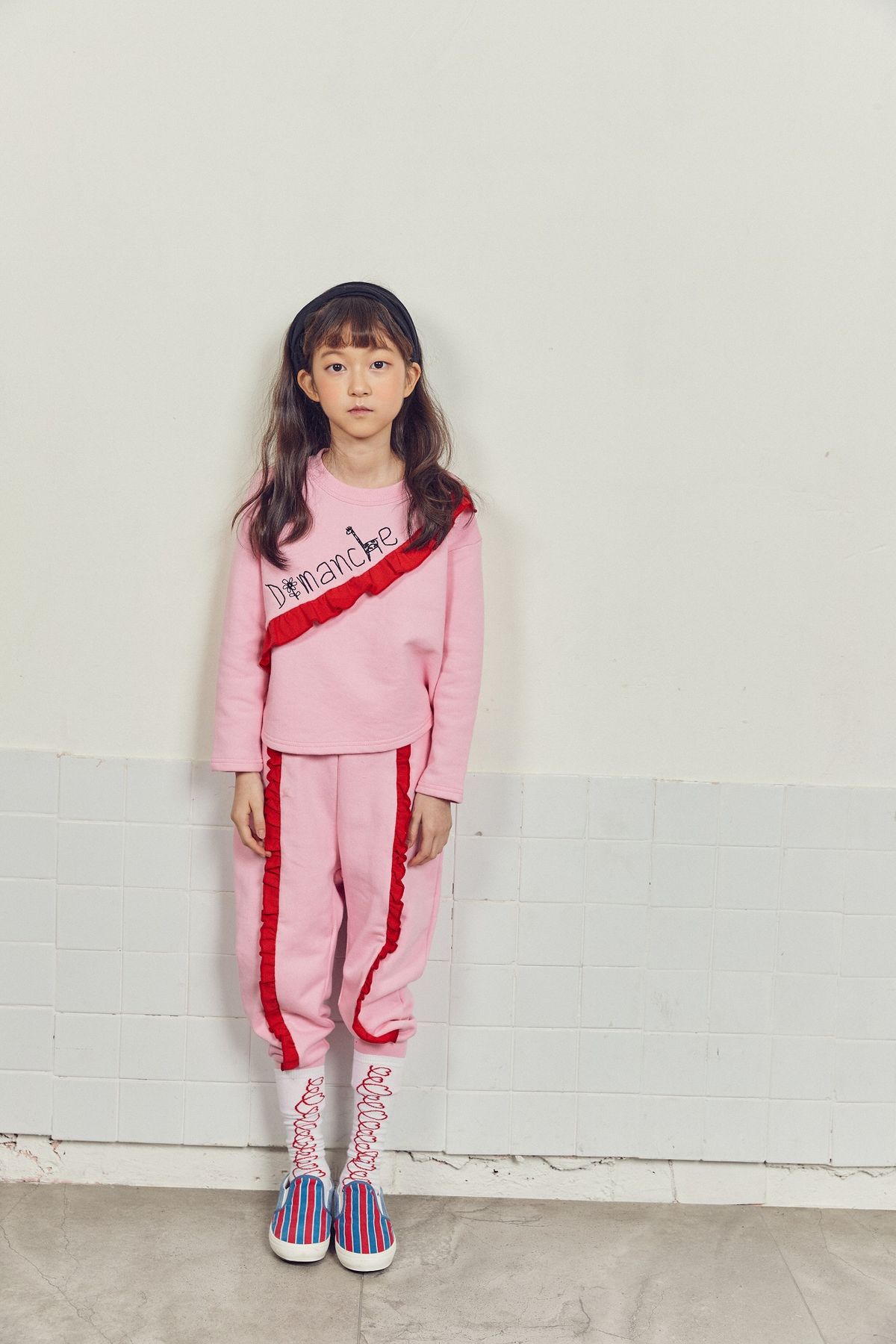 디망쉬키즈(DIMANCHE KIDS) 하트범벅니삭스