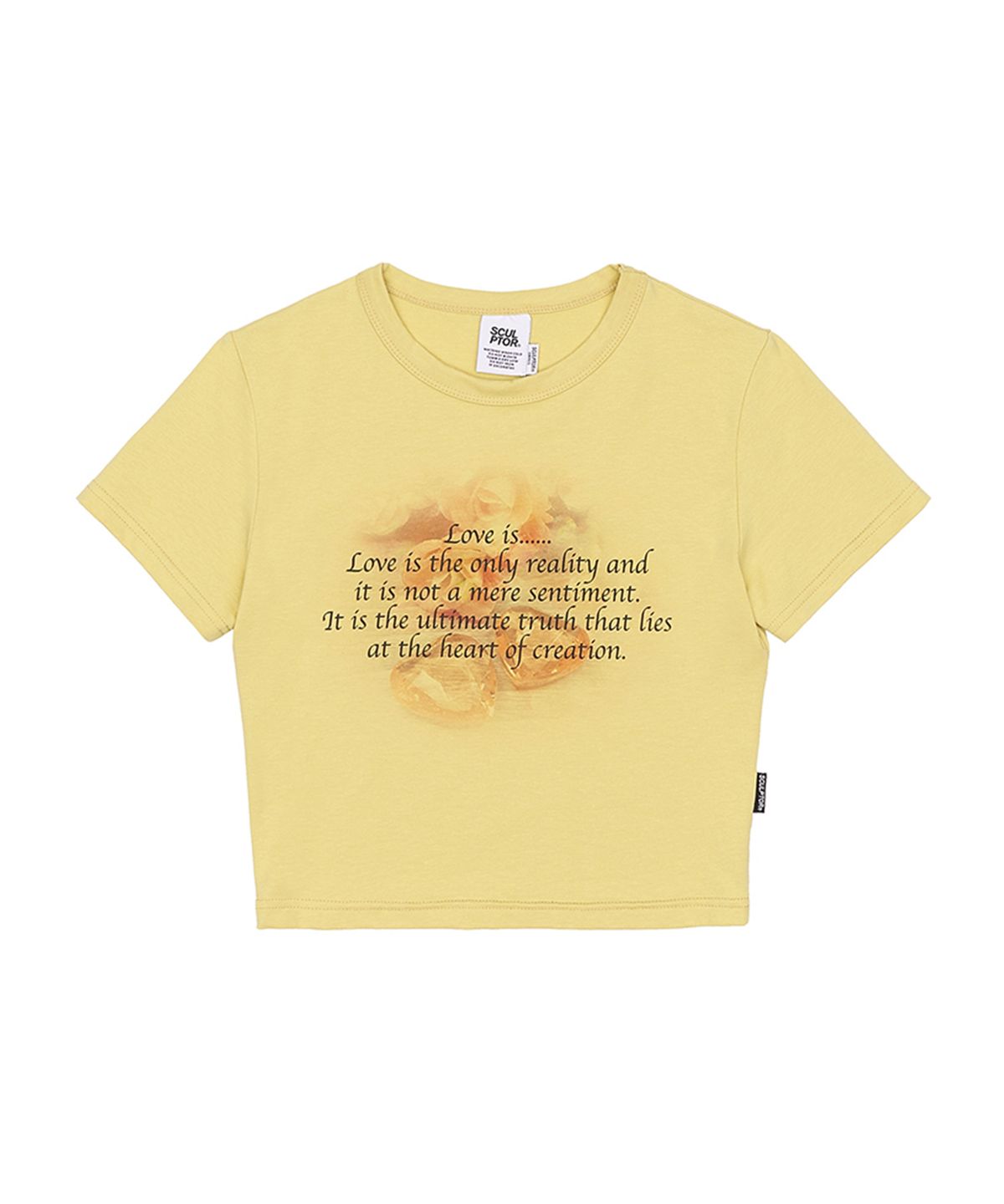 스컬프터(SCULPTOR) Cheesy Words Crop Top Eggshell
