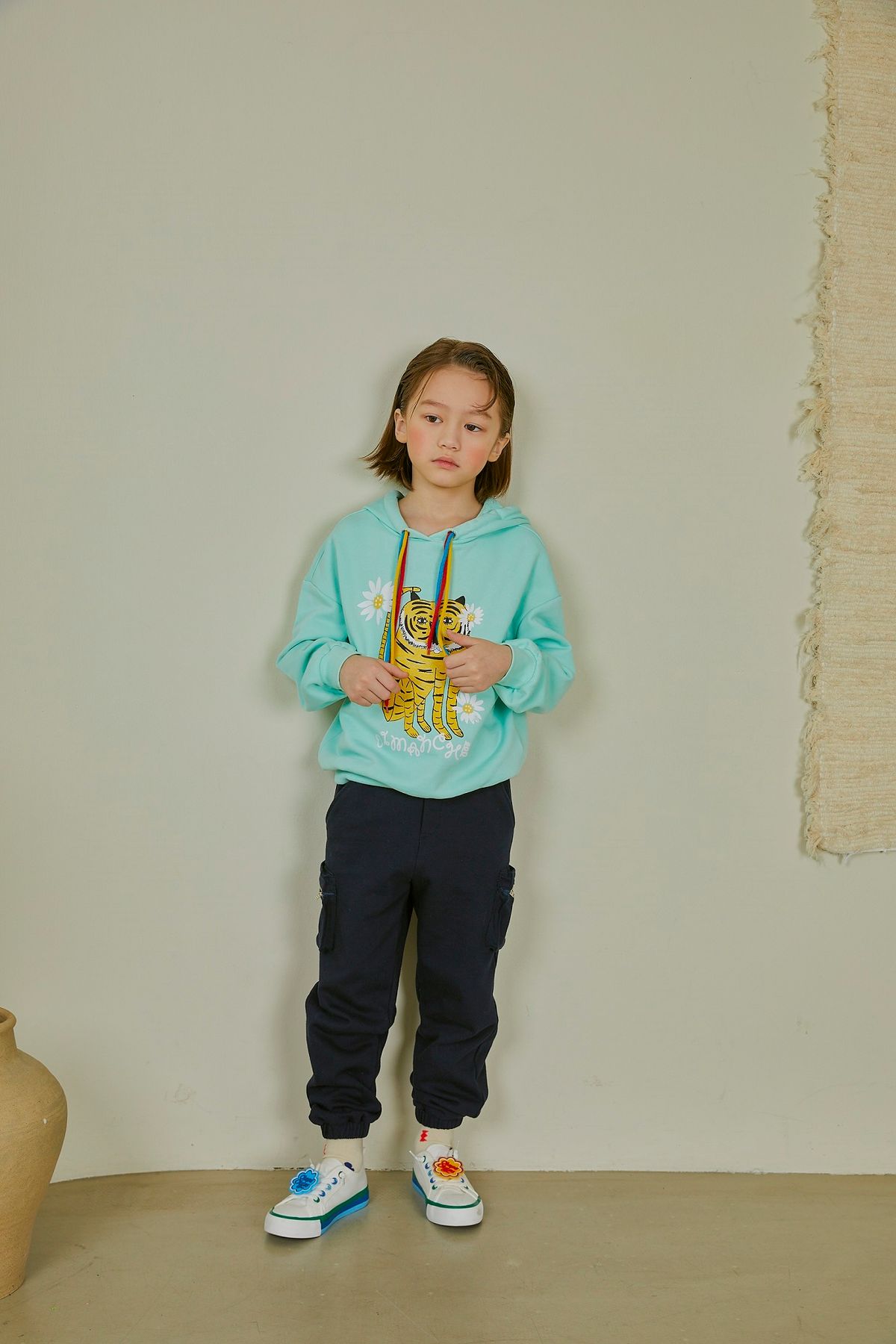 디망쉬키즈(DIMANCHE KIDS) 호랑이 삼색 후드티