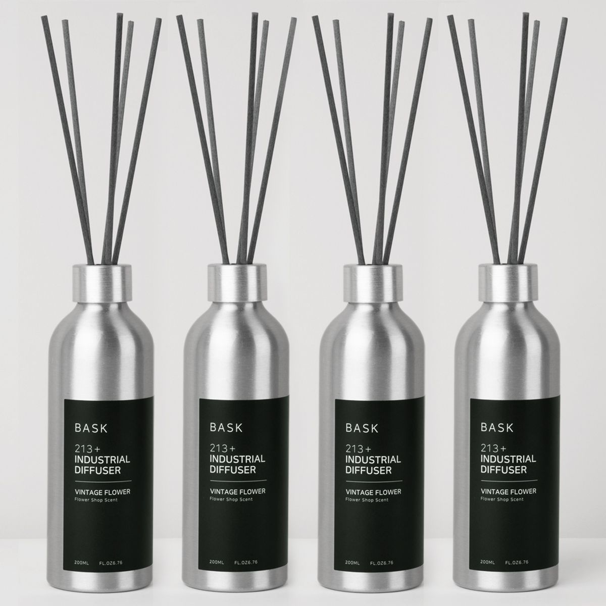 디오바스크(DIOBASK) 인더스트리얼 디퓨저 200ml X 4 세트 프리미엄 방향제 6가지향