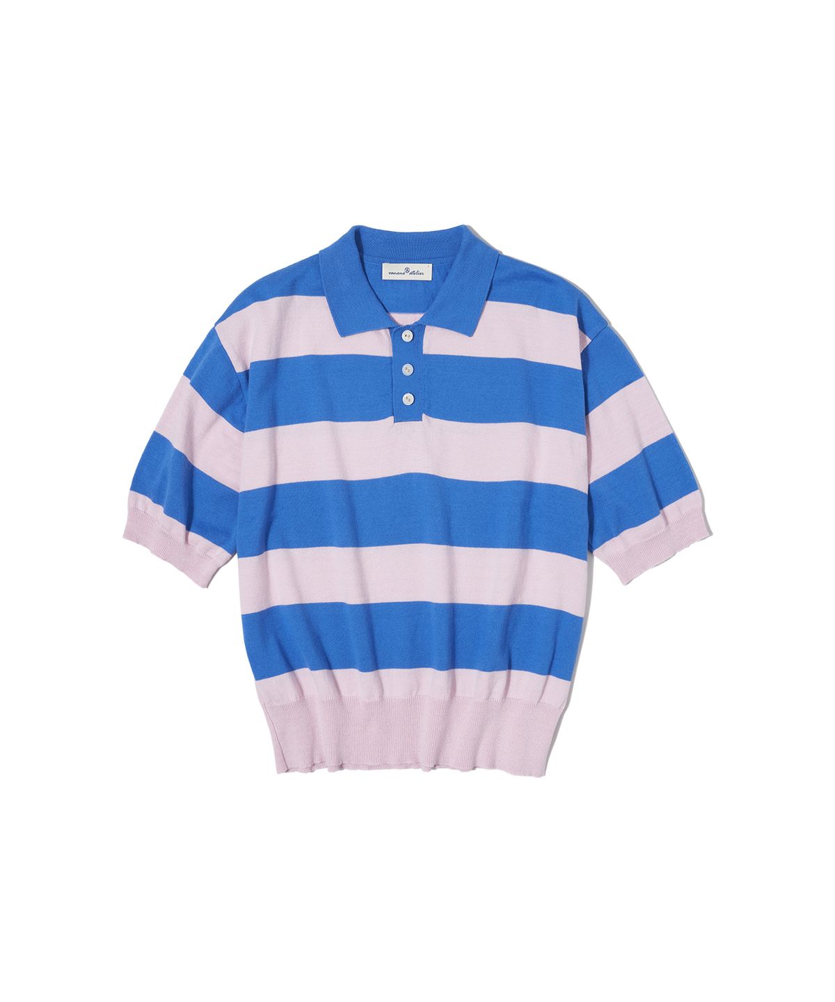 반원 아틀리에(VANONE ATELIER) A3421 Bigfoot collar knit_Baby blue/Pale pink