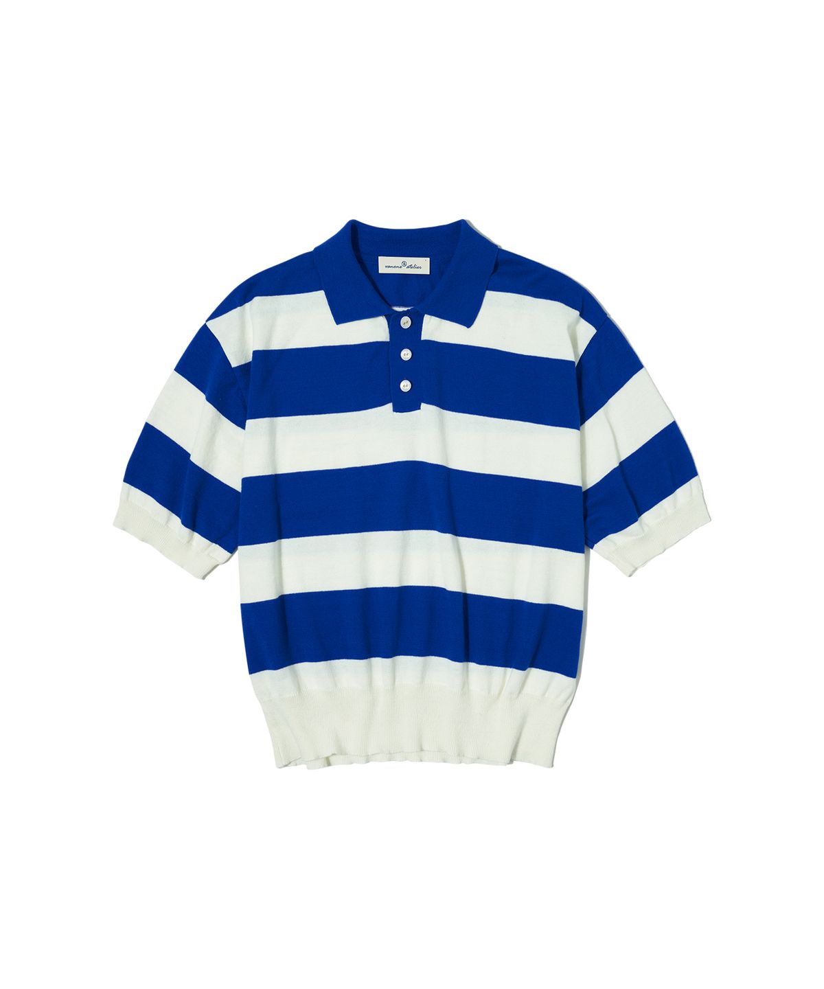 반원 아틀리에(VANONE ATELIER) A3421 Bigfoot collar knit_Blue/Ivory