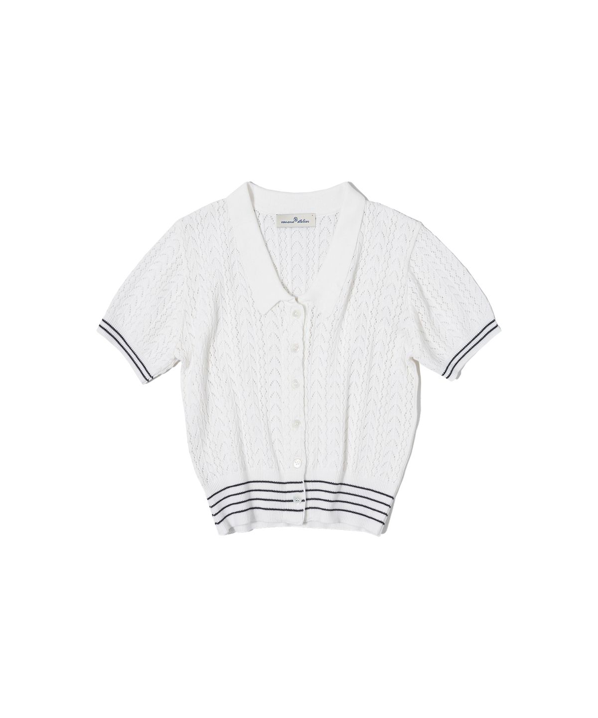 반원 아틀리에(VANONE ATELIER) A3423 Parisienne net cardigan_Ivory