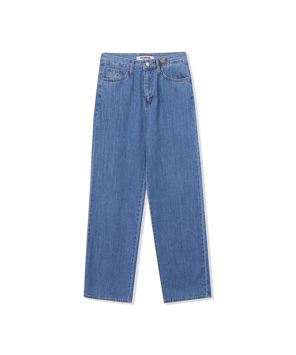 320쇼룸(320SHOWROOM) Semi wide High waist Stitch Summer Denim Pants medium blue