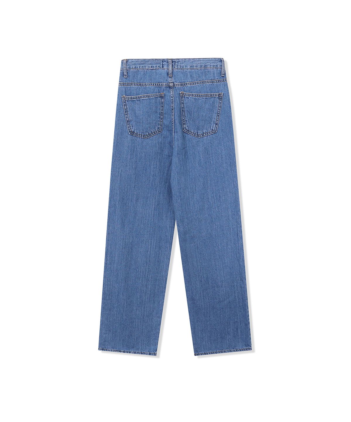 320쇼룸(320SHOWROOM) Semi wide High waist Stitch Summer Denim Pants medium blue