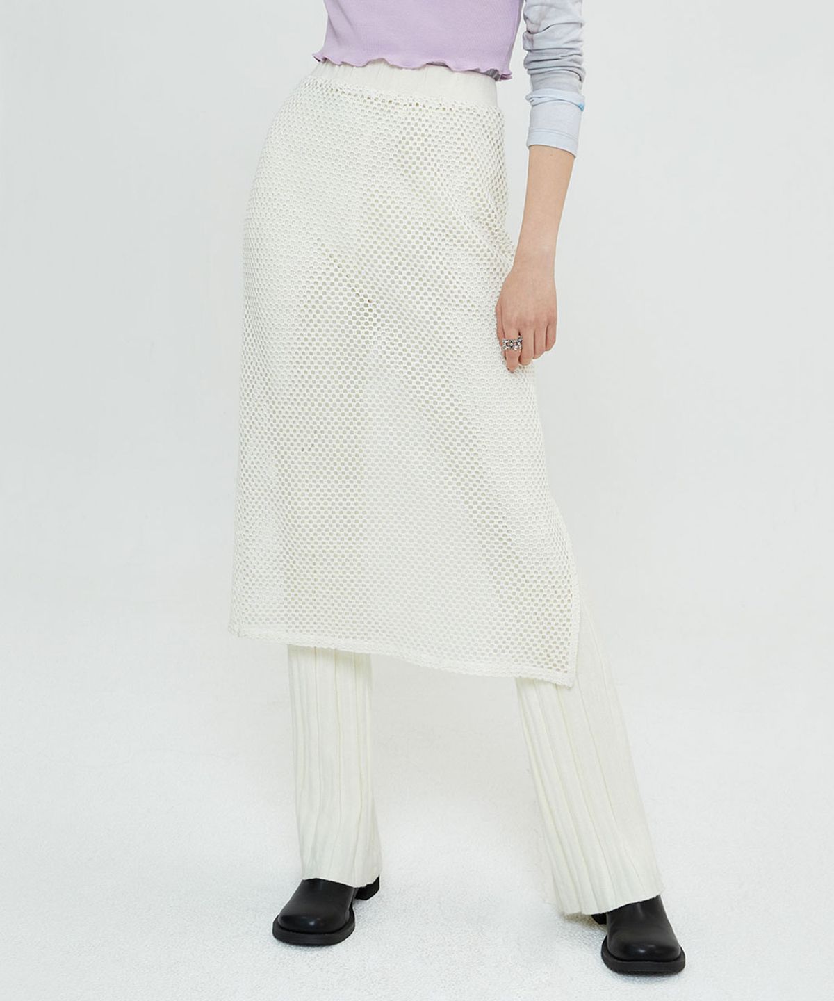 스페로네 우먼(SPERONE WOMEN) 크로쉐 스커트 (아이보리)