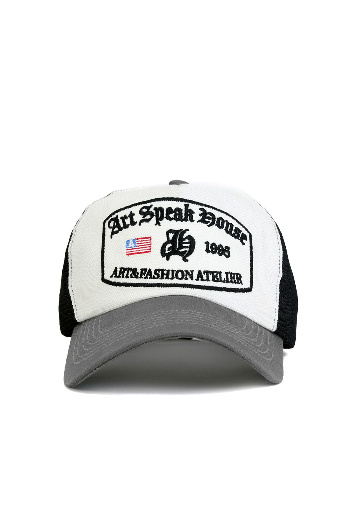 아트스피크하우스(ART SPEAK HOUSE) A&F GOTHIC LOGO MESH CAP_WHITE/GRAY